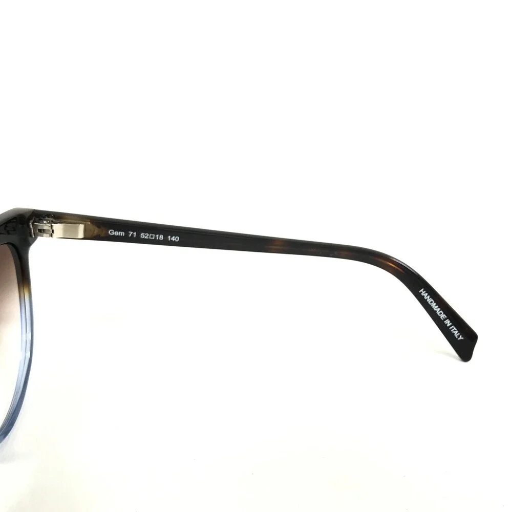 Gem Sunglasses 71 C.BLK/BL Blue Brown Tortoise Crystals Frames with Brown Lenses